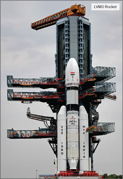 Picture showing LVM3 Rocket which was launched with 36 Satellites