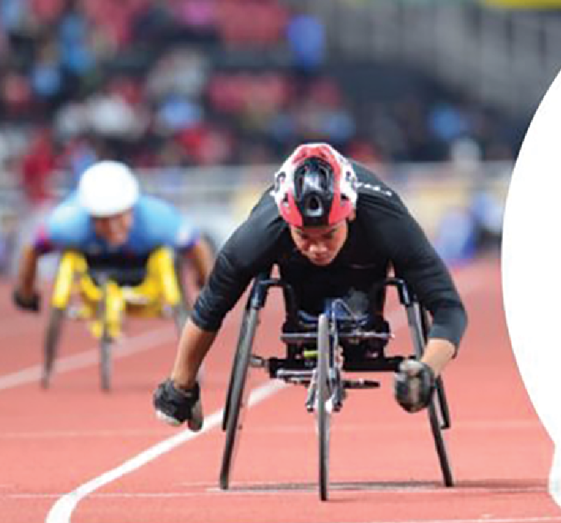 Concept Picture of Paralympics showing one of the athletes on track